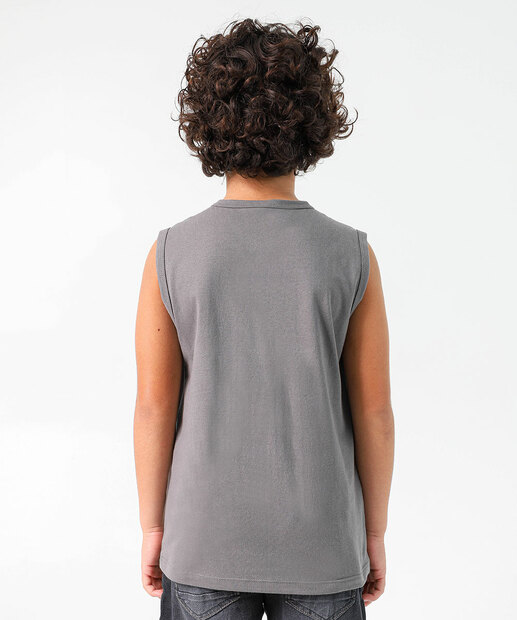 Regata Juvenil Estampada Marisa Tam 10 a 16 Cinza