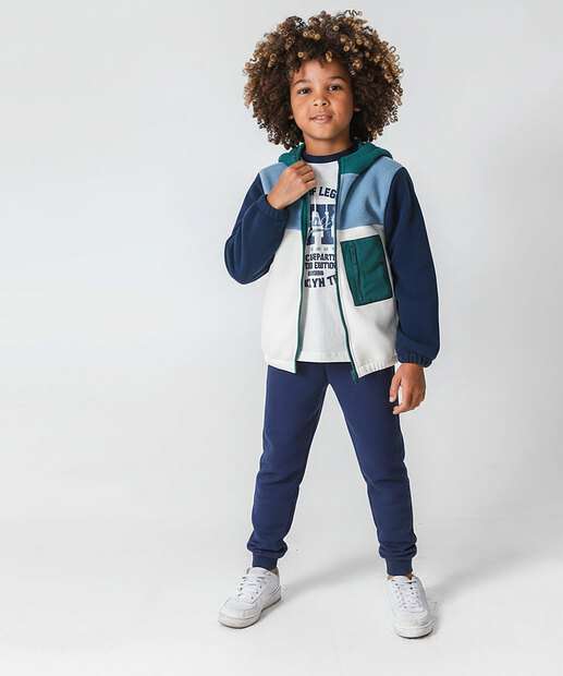 Image_Calça Infantil Jogger Moletinho Marisa Tam 4 a 10 Azul