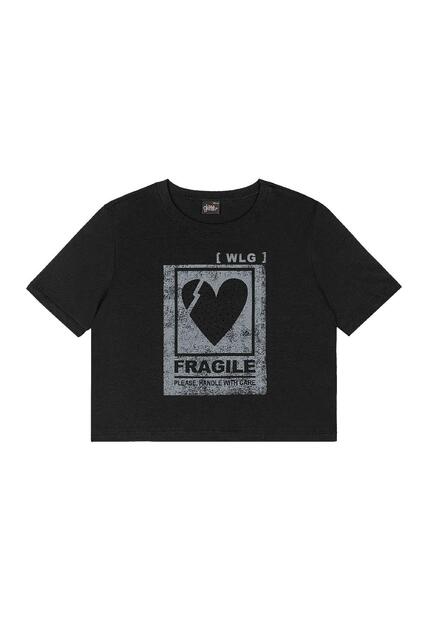 Blusa Juvenil Fragile Manga Curta Gloss