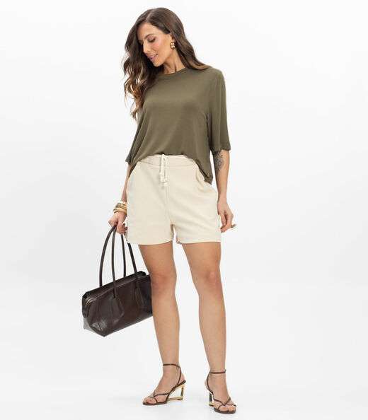 Shorts Piquet Verona Feminino Endless Bege