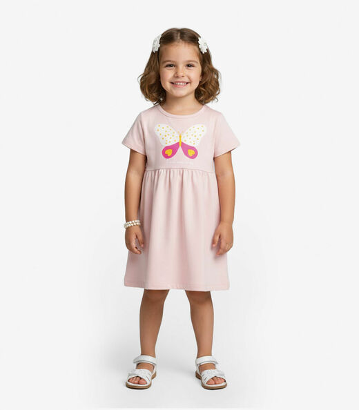 Image_Vestido Infantil em Molecotton Select Rosa
