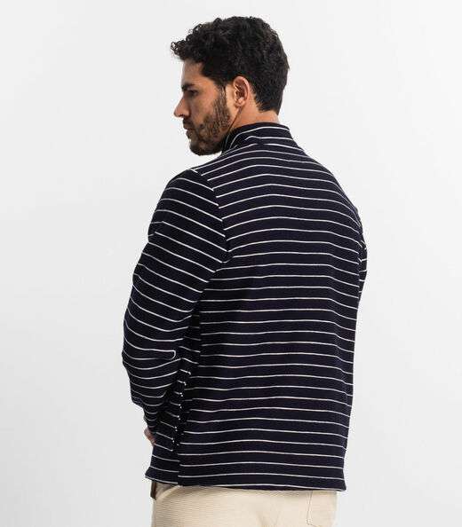 Blusão Masculino Moletinho Listrado Diametro Azul