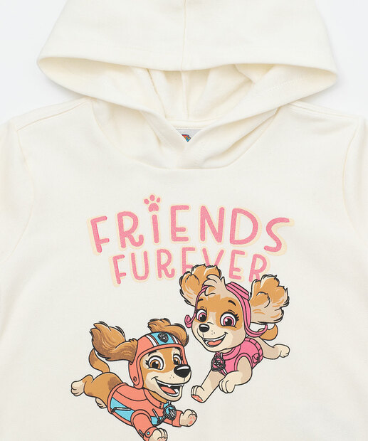 Blusão Infantil Moletom Patrulha Canina Tam 1 a 3 Off White