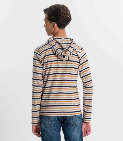 Camiseta Juvenil Menino Listrada Minty Marrom