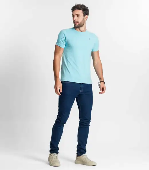 Camiseta Básica Masculina Diametro Azul
