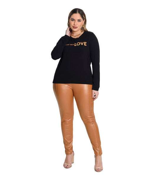 Blusao Molecoton de Viscose Secret Glam Preto