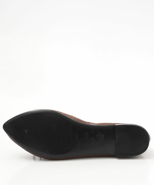 Sapatilha Feminina Bico Fino Laço Moleca Marrom