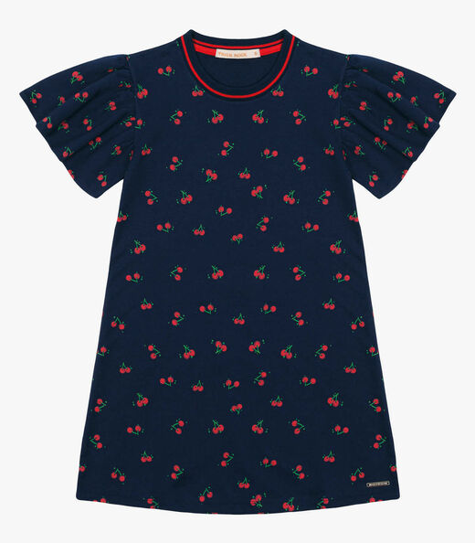 Vestido Infantil Em Moletinho Trick Nick Azul