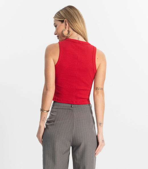 Regata Cropped Feminina Ribana Rovitex Vermelho