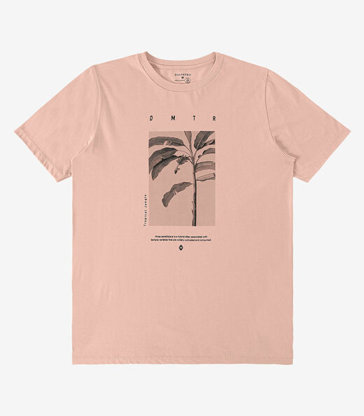 Camiseta Meia Malha Masculina Diametro Rosa