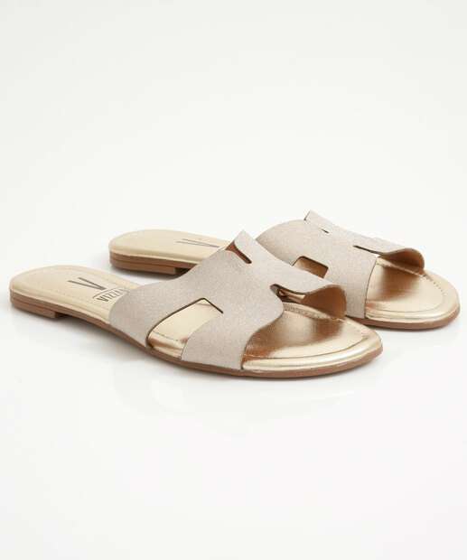 Rasteirinha Feminina Tiras Metalizada Vizzano