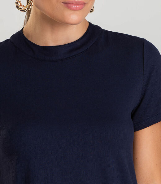 Blusa Feminina Manga Curta Dianna Azul