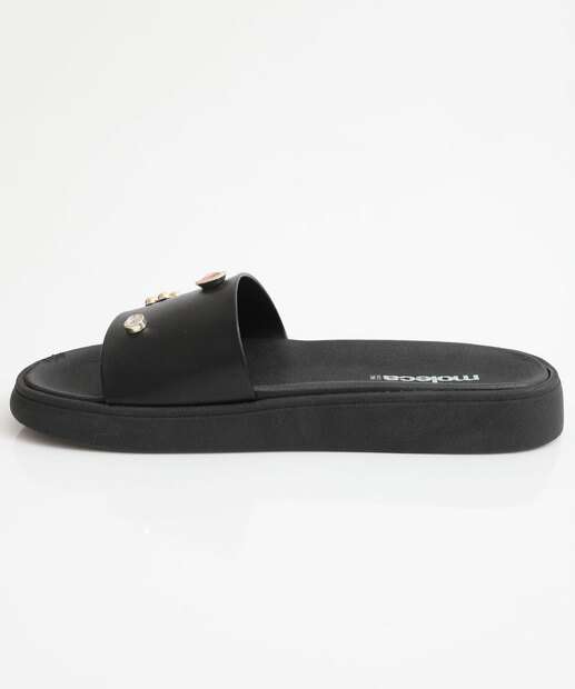 Chinelo Feminino Slide Laço Moleca Preto