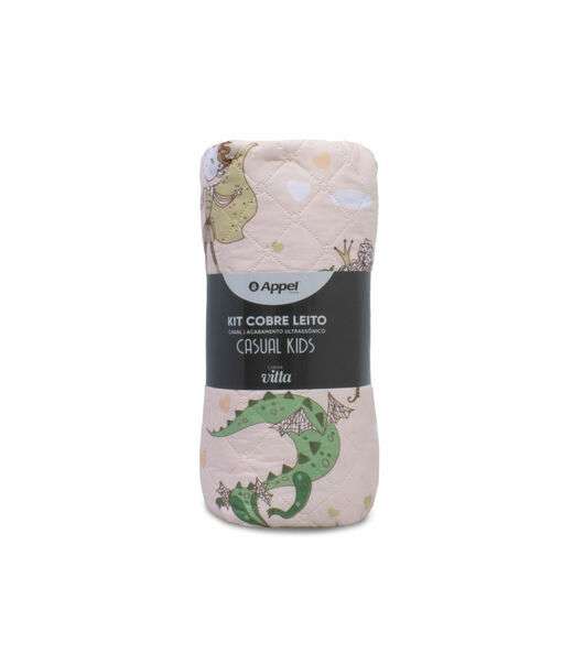 Kit Cobre Leito Casual Kids Solteiro Appel Rosa