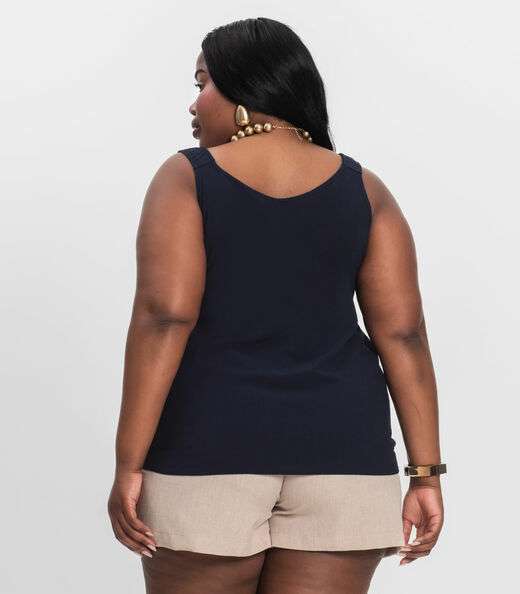 Regata Feminina Plus Size Infinita Cor Azul