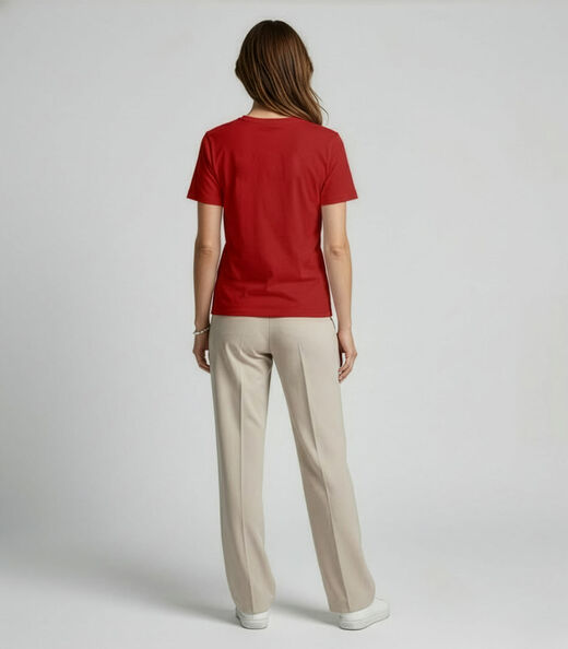 Blusa Feminina Manga Curta Infinita Cor Vermelho