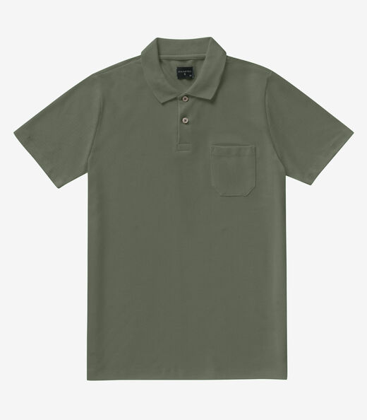 Polo Masculina Pique Diametro Verde