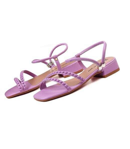 Sandália Salto Baixo Calce Fácil Select Roxo