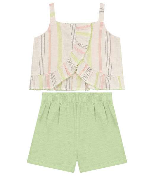 Conjunto Infantil Blusa Com Shorts Saia Trick Nick Verde