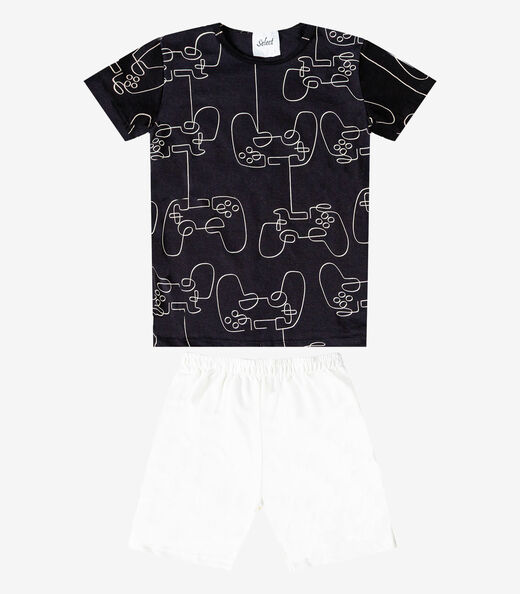 Conjunto Infantil Camiseta e Bermuda Select Preto