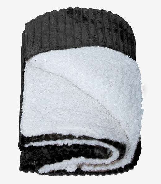 Manta de Microfibra Com Sherpa Casal Infinita Cor Preto