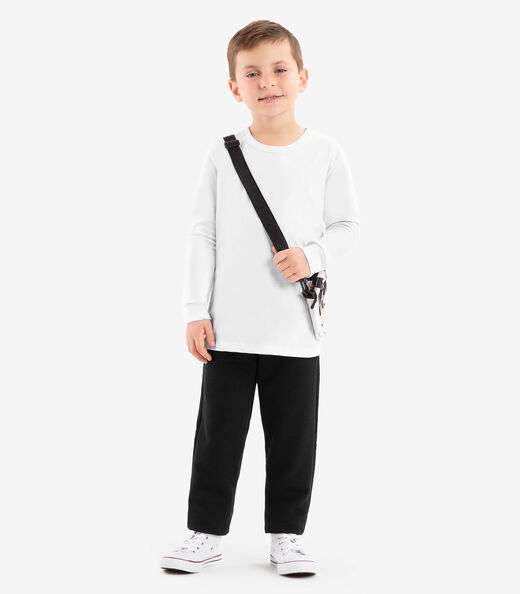 Camiseta Manga Longa Básica Rovitex Kids Branco