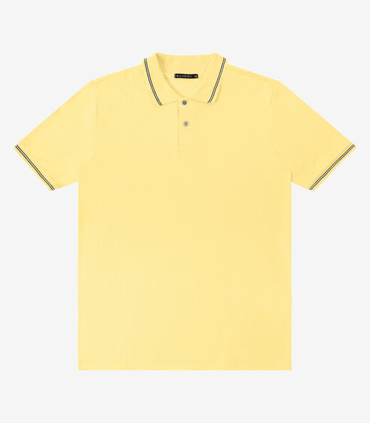 Camisa Polo Masculina Piquet Duplo Diametro Amarelo