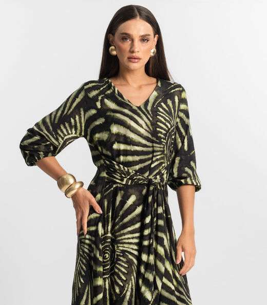 Vestido Longo Feminino Viscose Endless Verde