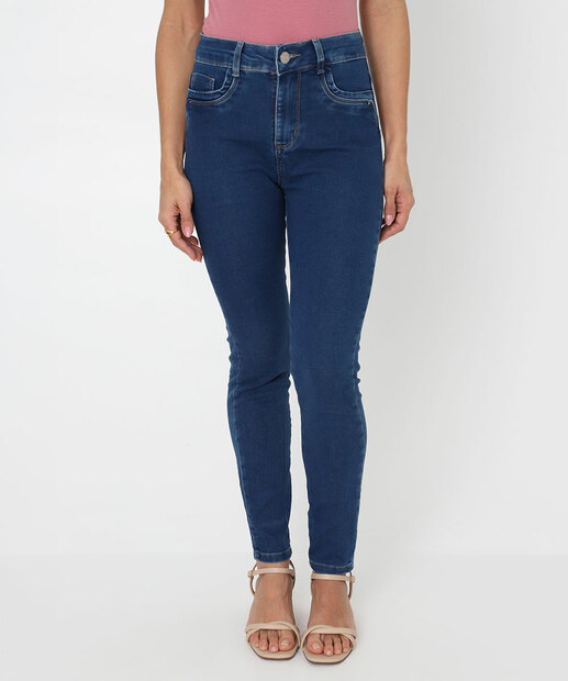 Calça Jeans Feminina Skinny Push Up Sawary Azul