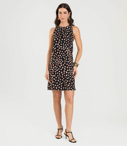Image_Vestido Curto Feminino Estampado Dianna Preto