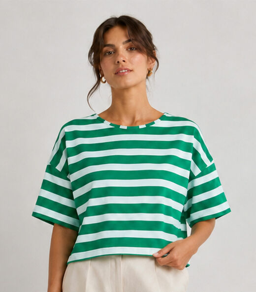 Image_Blusa Feminina Listrada Infinita Cor Verde