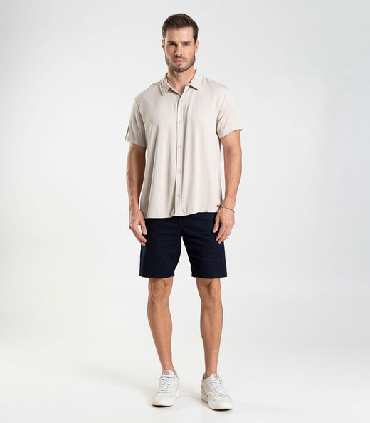 Camisa em Viscose Sarjada Masculina Diametro Bege