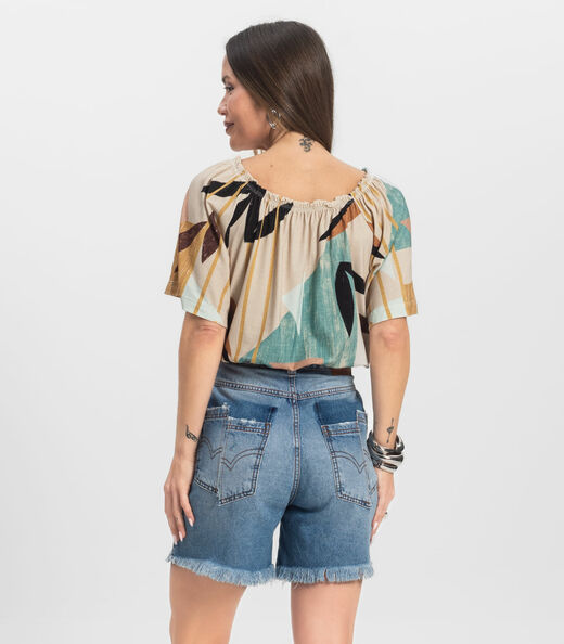 Blusa Feminina Ciganinha Infinita Cor Marrom