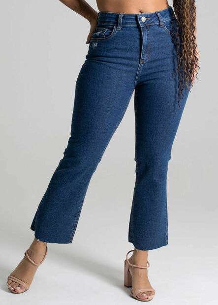 Calça Jeans Sawary Cropped Flare - 277419