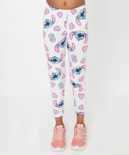 Conjunto Infantil Stitch E Angel Disney Tam 4 a 10 Rosa