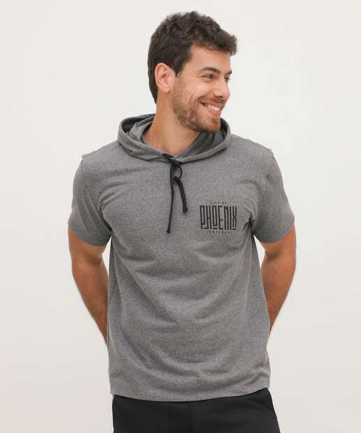 Camiseta Masculina Moletinho  Capuz Mescla MR