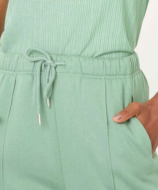 Calça Moletom Flanelado Feminina Reta Marisa   