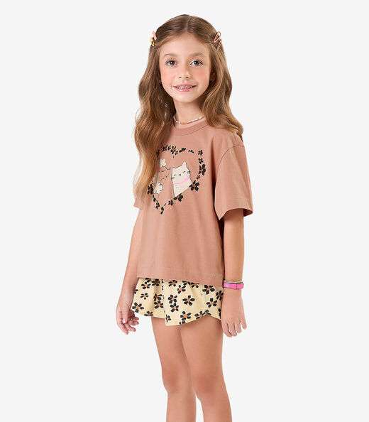 Image_Conjunto Blusa com Shorts Meia Malha Rovi Kids Marrom