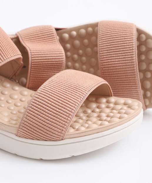 Sandália Feminina Flatform Tiras Modare Bege