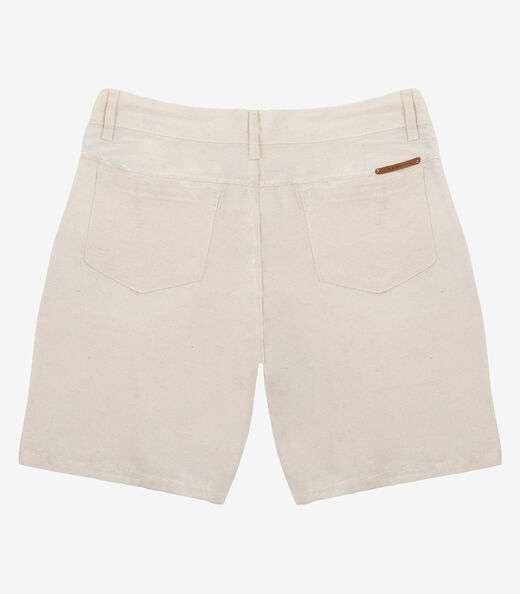 Bermuda Maculina Sarja Com Bolsos Shift Bege