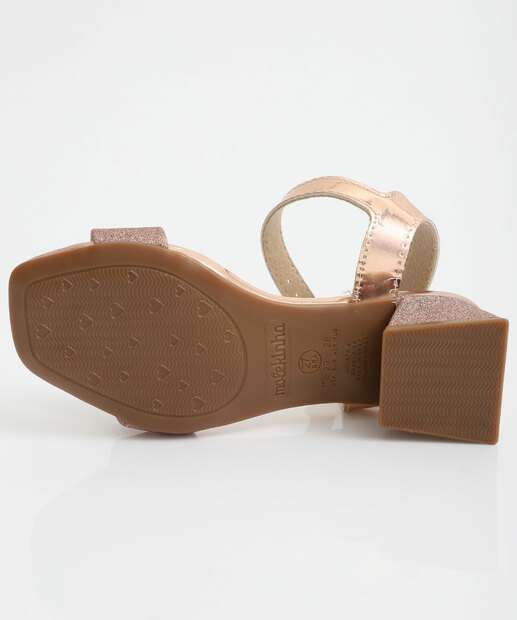 Sandália Infantil Metalizada Glitter Molekinha Rosê