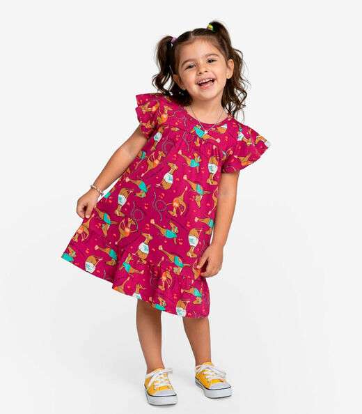 Image_Vestido Infantil Com Manga Godê Select Rosa