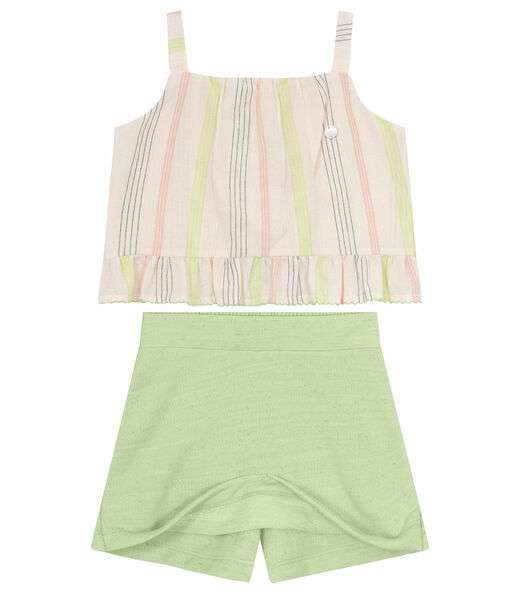 Conjunto Infantil Blusa Com Shorts Saia Trick Nick Verde