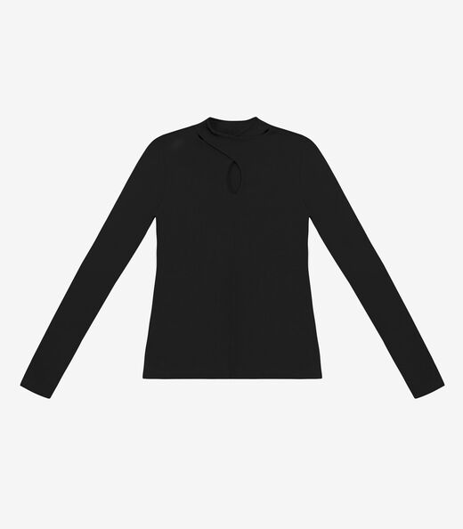 Image_Blusa Feminina Manga Longa Em Ribana Rovitex Preto