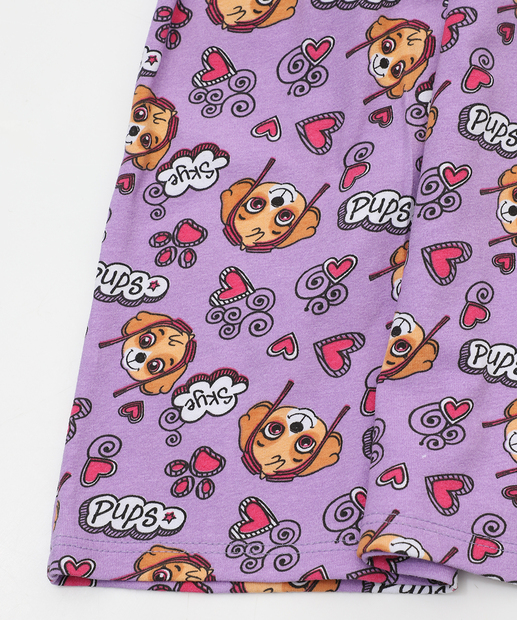 Vestido Infantil Personagem Patrulha Canina Lilás Tam 1 ao 3