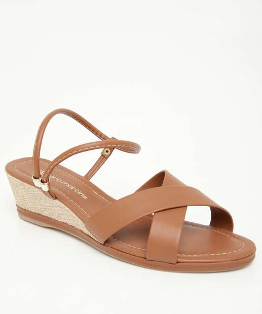 Image_Sandália Anabela Feminina Tiras Caramelo