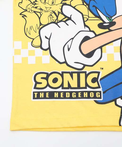 Camiseta Infantil Estampada Sonic Tam 4 a 10