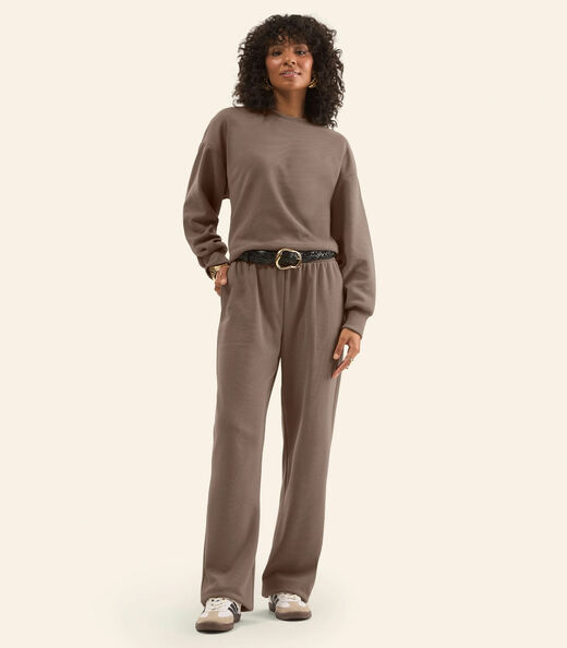 Image_Conjunto Blusão Com Calça Feminino Rovitex Marrom