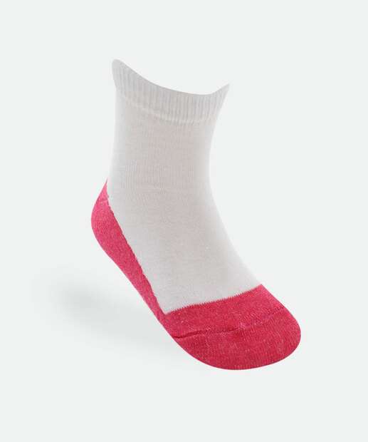 Kit 5 Meias Infantil Soquete Marisa Branco