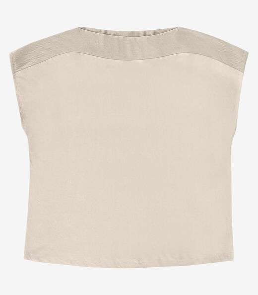 Image_Blusa Manga Curta Feminina Plus Size Secret Glam Bege